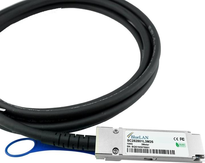 Actual product image CBO NetApp X66211A-2 Compatible BlueLAN DAC QSFP28 SC282801L2M30