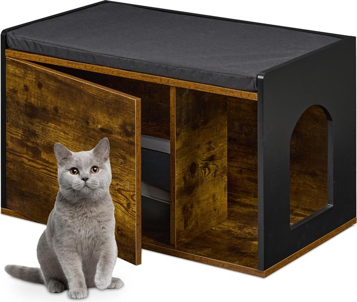 Actual product image Relaxdays Katzenkloschrank (Cat litter box closed)