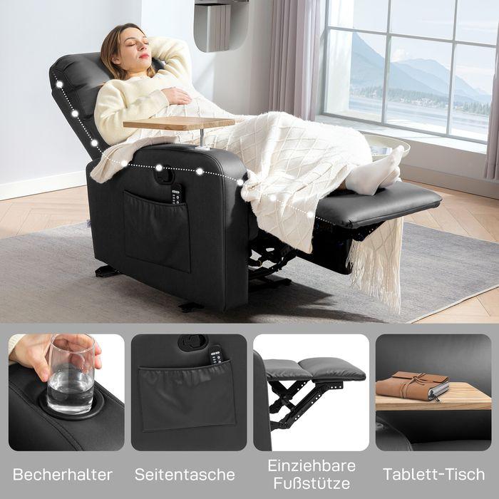 Image du produit Swisshandel24 Relaxsessel Massagesessel Fernsehsessel mit Massagefunktion, Drehbarer Tisch