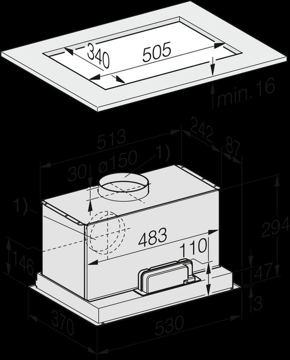 Image du produit Miele DAE 1530 (Hotte intégrée)