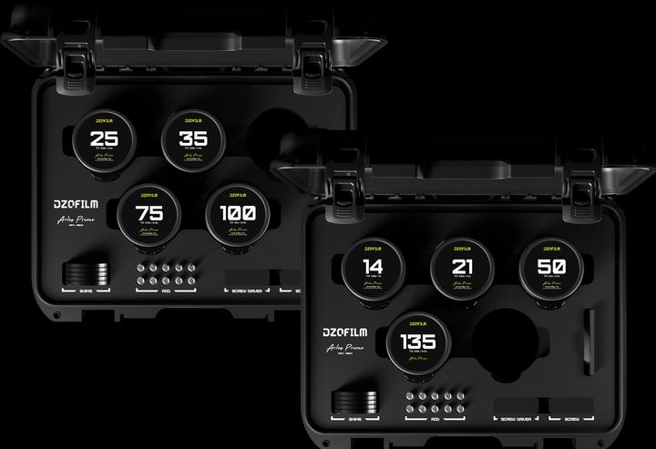 Produktbild Dzofilm Arles 14/21/25/35/50/75/100/135mm FF/VV Prime Cine Lens (PL mount,meter)