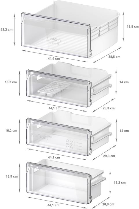 Image du produit Neff N 30, réfrigérateur-congélateur encastrable avec compartiment congélateur inférieur, 193,5 x 54,1 (289 l)