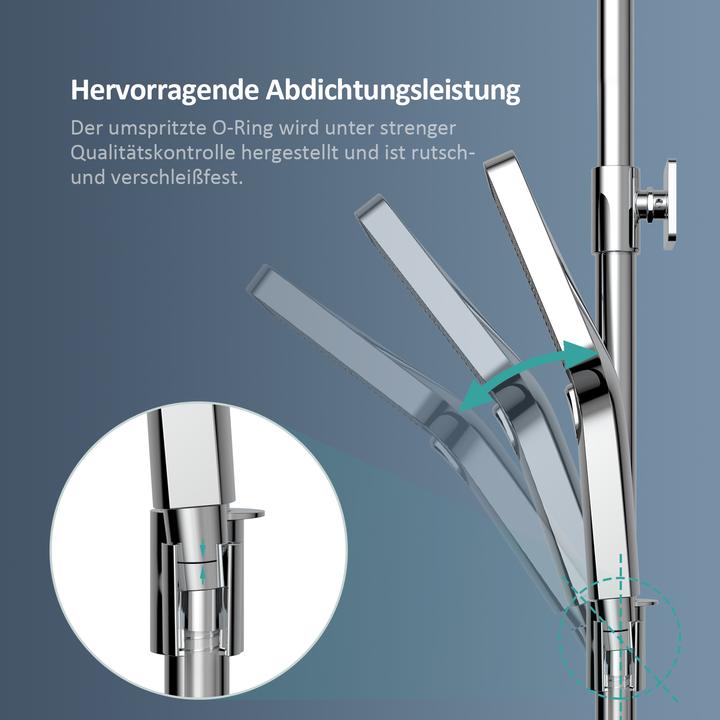 Actual product image Emke Thermostatic Shower System with Overhead Rain Shower, Hand Shower, and Lower Outlet, Chrome