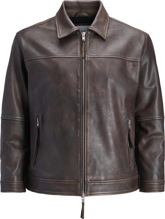 Jack & Jones Plus Size Lederjacke Lederjacke (3XL)