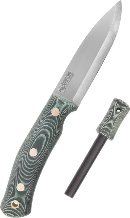 Actual product image Casström Swedish Forest Knife No 10 green Micarta + fire steel (10 cm)