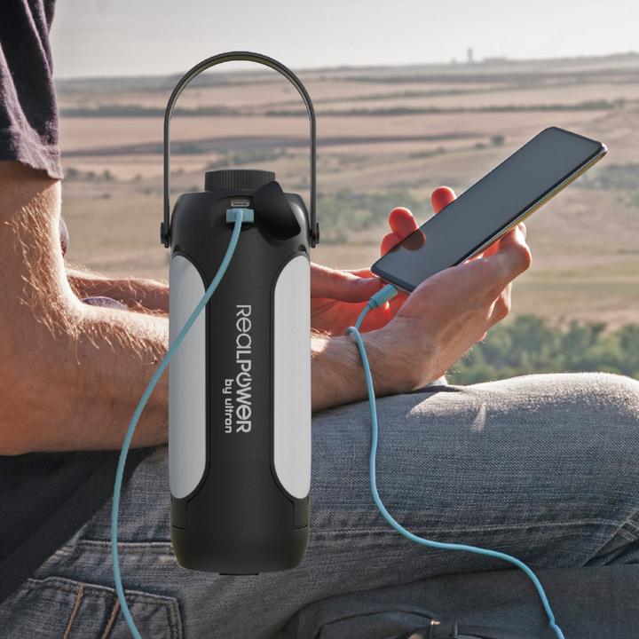 Produktbild RealPower LED outdoor Light 190,solar,schwarz,6.000mAh