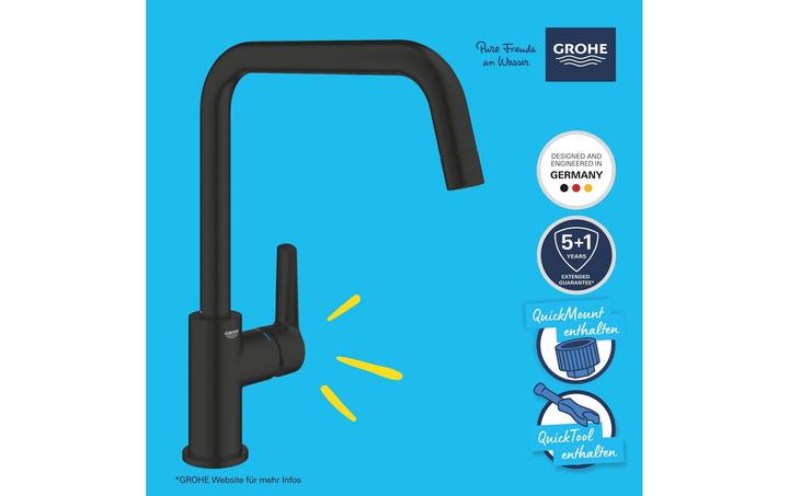 Immagine prodotto Grohe Start QuickFix Küchenarmatur, hoher Auslauf, schwenkbar, mattschwarz