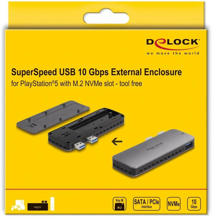 Produktbild Delock USB 3.2 Gen 2 Gehäuse für PlayStation®5 mit M.2 NVMe Slot (M.2)