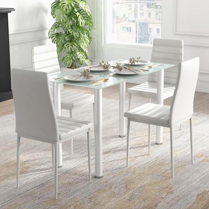 Actual product image Homcom Esszimmergruppe mit 4 Stühlen (120 x 60 x 97 cm)