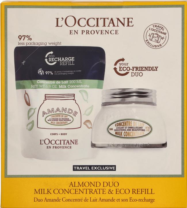 Actual product image L'Occitane Almond Duo Milk Concentrate 200ml & Eco Refill 200ml (400 ml)