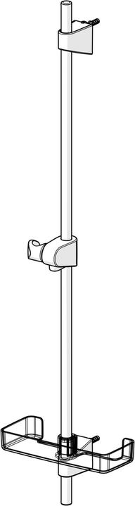 Produktbild Hansa Hansabasicjet Duschstange, Länge 960 mm, Durchmesser 18 mm, Seifenschale, 44700300