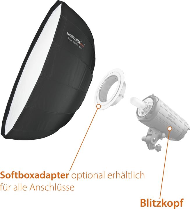 Immagine prodotto Walimex pro pro Studio Line Beauty Dish QA105 + adattatore Softbox Aurora/Bowens (Beauty Dish, 105 cm)