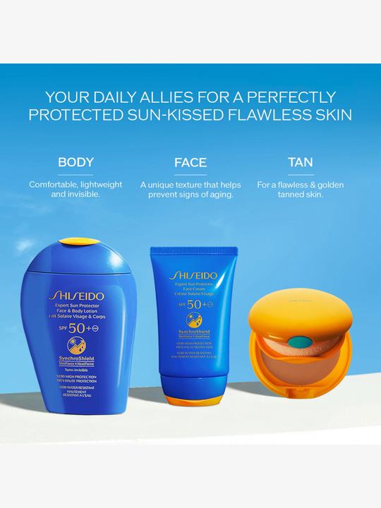 Actual product image Shiseido Expert Sun Protector Face and Body Lotion (Sun cream face, Sun stick, SPF 30, 150 ml, 150 g)