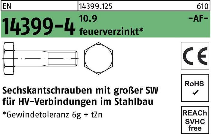 Productafbeelding August Zeskantkopschroef EN 14399-4 M 24 x 155 10,9 thermisch verzinkt (1 Schroeven per stuk)