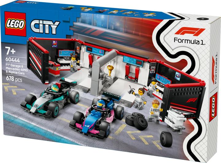 Produktbild LEGO F1 Garage mit Mercedes-AMG & Alpine Rennautos (60444, LEGO City)