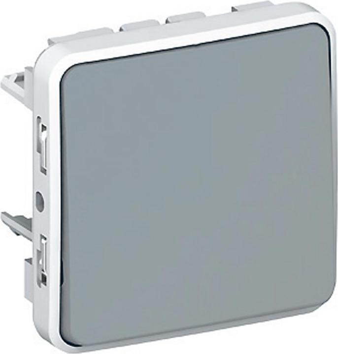 Image du produit Legrand Plexo55 Bouton-poussoir modulaire à bascule, contact de travail unipolaire, gris 069540