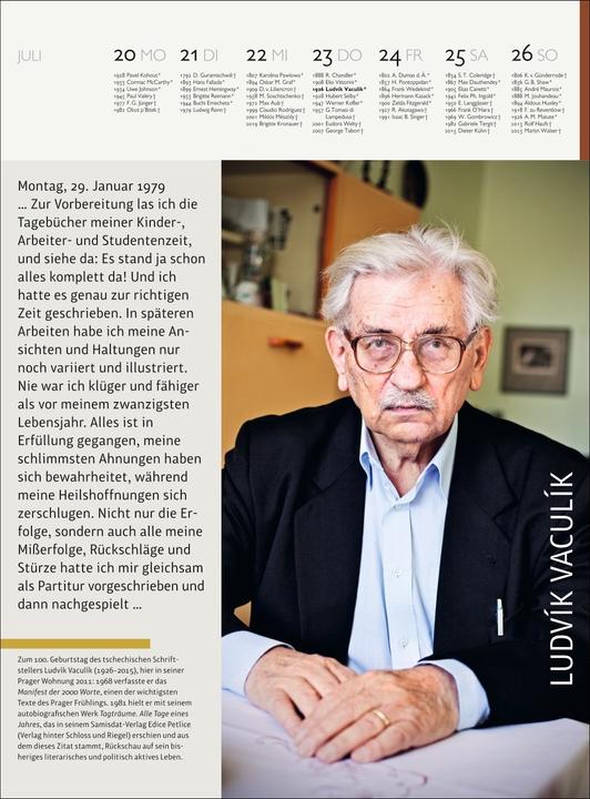 Produktbild Der Literatur Kalender Wochenkalender 2026 (Deutsch)