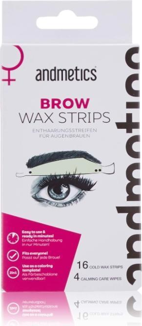 Image du produit Andmetics Bandes de cire pour sourcils Femmes (45 x, 45 g)