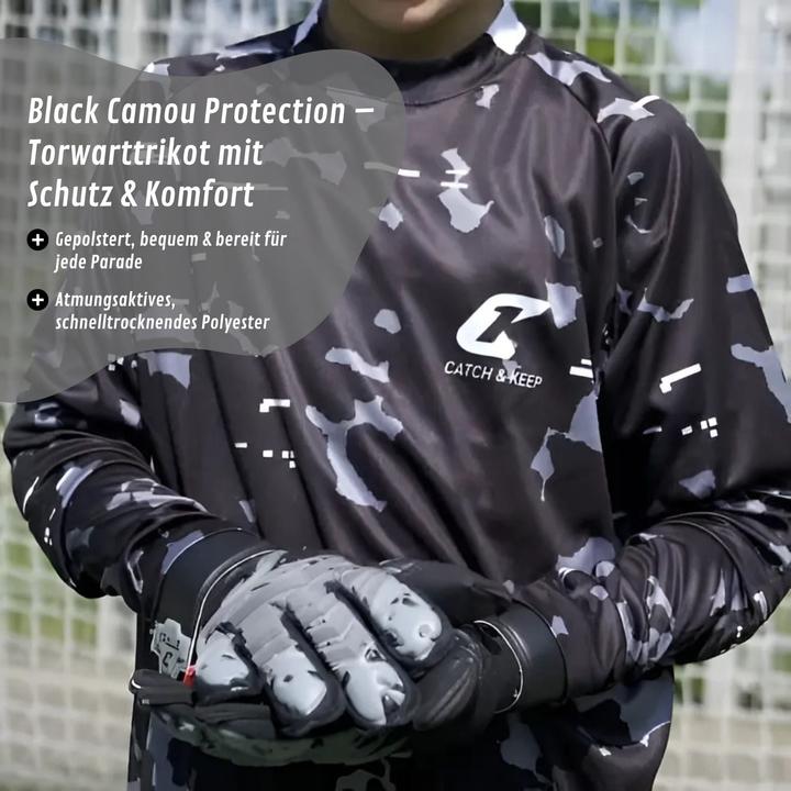 Immagine prodotto Catch & Keep Trikot Black Camou Protection Torwarttrikot Gr. XL Fussball Shirt (XL)