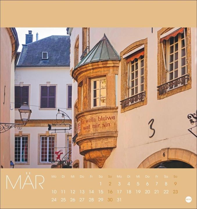 Produktbild Heye Luxemburg Postkartenkalender 2025 (16 x 17 cm, Harter Einband)