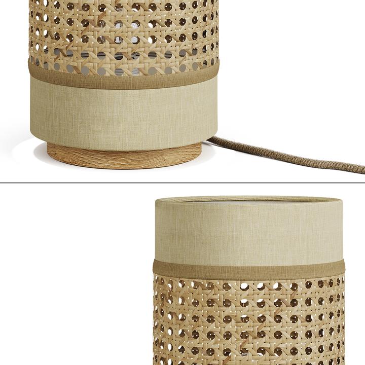 Actual product image Vicco Table lamp Morten, Rattan/cream, 17.5 x 26.5 cm (E27)