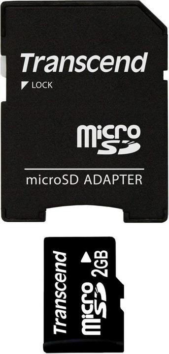 Image du produit Transcend Carte avec adaptateur SD (2 Go, microSD)