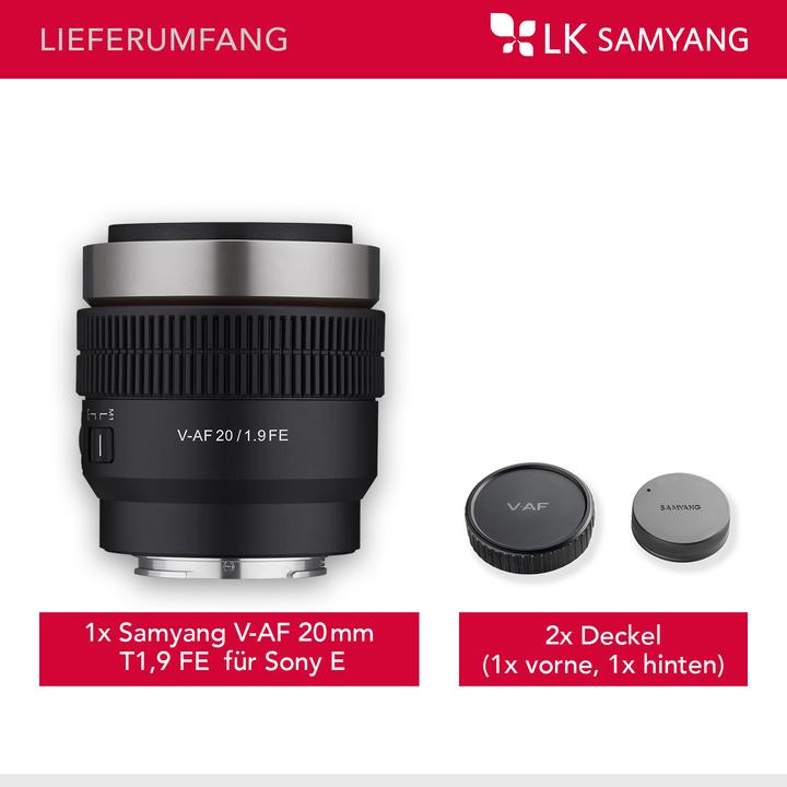 Produktbild Samyang V-AF 20mm F1.9 Sony-E (Sony E, Vollformat)