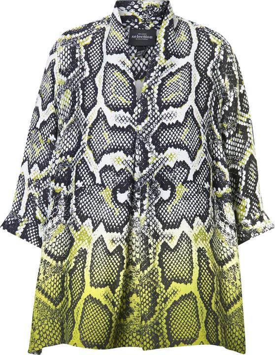 Actual product image Ulla Popken Dip Dye 3/4 Sleeve Snake Print Blouse (42, 44)