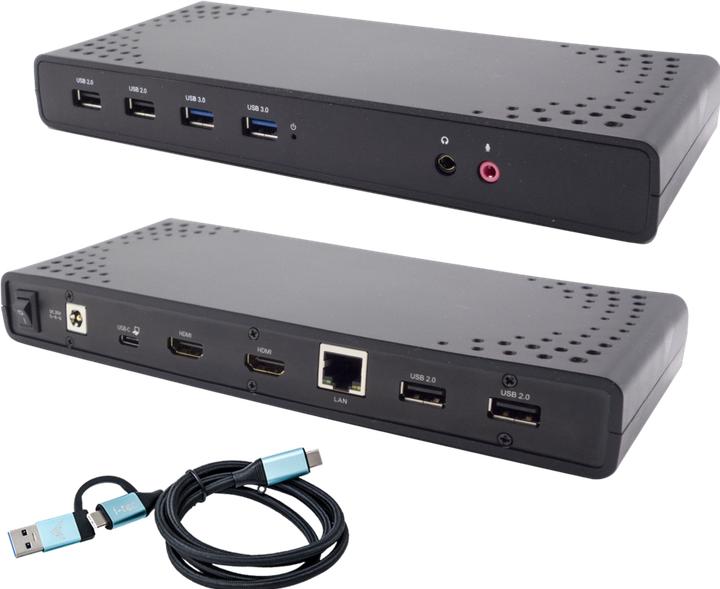 Produktbild i-tec USB 3.0 / USB-C / Thunderbolt Dual Display Docking Station + Power Delivery 100W (USB-C, 12 Ports)