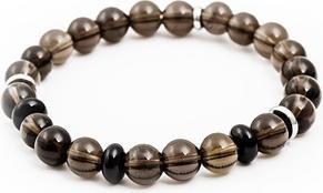 Beneto Bead bracelet made of smoky and onyx rondel MINK94 - Length: 17 cm (17 cm, Aventurine, Lava Stein)