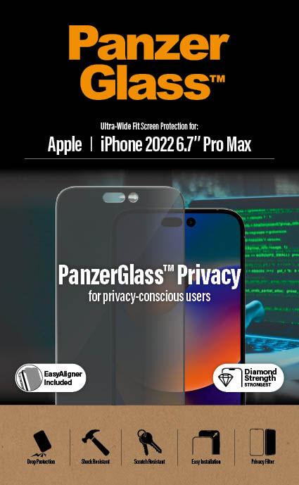 Produktbild PanzerGlass Ultra Wide Fit Privacy (1 Stück, Apple iPhone 14 Pro Max)