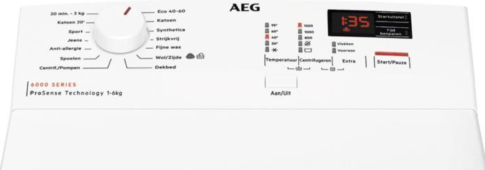 Actual product image AEG LTR6162K - Wasmachine - Energielabel B - 6 kg - 1200 toeren- Wit (913 143 540) (6 kg, Upwards)
