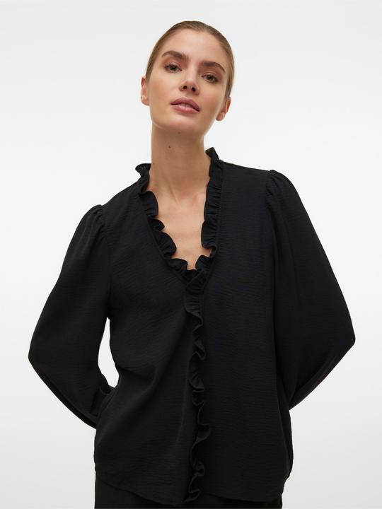 Immagine prodotto Vero Moda Vestibilità regolare Scollo a V Polsini elasticizzati Taglio voluminoso delle maniche Top Camicetta (XS)