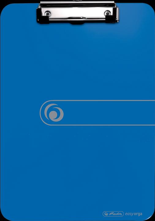 Herlitz Klemmbrett easy orga to go, DIN A4, blau opak aus Polystyrol-Kunststoff, vernickelte Klemmmechanik (22.5 x 31.5 cm)