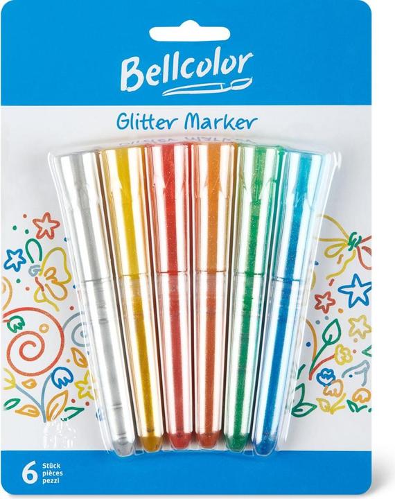 Bellcolor Penne glitterate (Assortito, 3 mm)