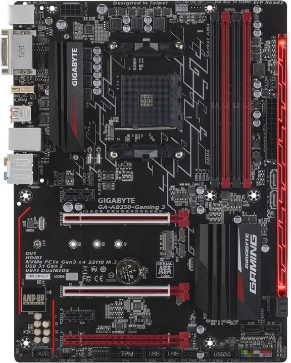 Produktbild Gigabyte GA-AB350 Gaming 3 (AM4, AMD B350, ATX)