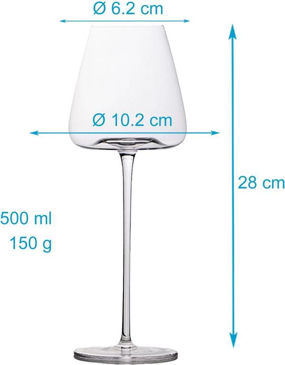 Produktbild Intirilife Wein Glas Set für Rotwein Weisswein (50 cl, 4 Gläser, Rotweingläser, Weissweingläser)