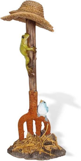 Produktbild Seyko Geschenke 091048 - Keramik "Frosch Erwin" mit Heugabel, 17 cm