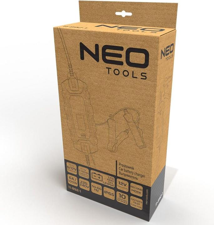 Image du produit Neo Chargeur automatique 6A/100W 3-150Ah pour batteries acide / AGM / GEL (12V, 6 A)