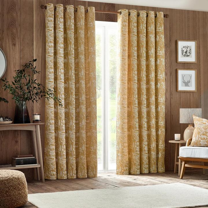 Produktbild Furn Ösenvorhänge Winter Woods Chenille Tiere (229 x 183 cm)