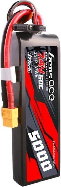 Actual product image Gens Ace G-Tech 5000mAh 7.4V 60C 2S1P Lipo PC material case with XT60 Plug (7.40 V, 5000 mAh)