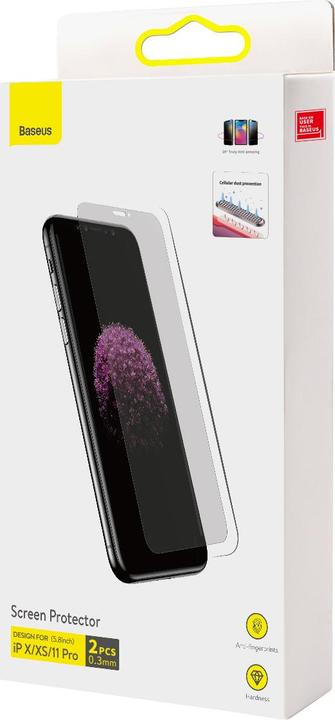 Produktbild Baseus All-glass Porcelain Crystal Dust-proof Anti-peeping Film for iP11 (2 Stück, Apple iPhone XS, Apple iPhone 11 Pro, Apple iPhone X)