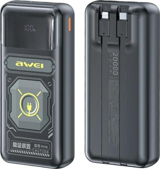 Produktbild Awei PowerBank P99K 20000mAh 22.5Wczarny/black (20000 mAh, 22 W, 22.50 Wh)