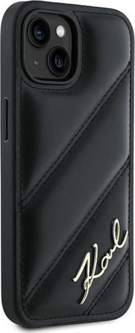 Image du produit Karl Lagerfeld KLHCP13MPQDSMGK iPhone 13 6.1" czarny/black hardcase Diagonal Quilted Script (Apple iPhone 13)