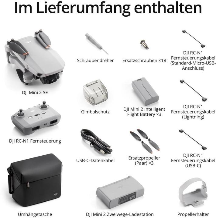 Produktbild DJI Mini 2 SE Fly More Combo (31 min, 246 g, 12 Mpx)