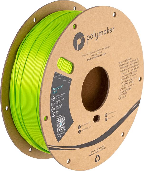 Immagine prodotto Polymaker PolyLite PLA Silk Lime 1,75mm 1kg (PLA, 1.75 mm, 1000 g, Verde)