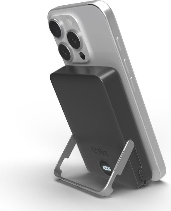 Produktbild SBS Powerbank mit 10.000 mAh, kabelloses Laden und integriertem Standfuss (10000 mAh, 20 W, 37 Wh)