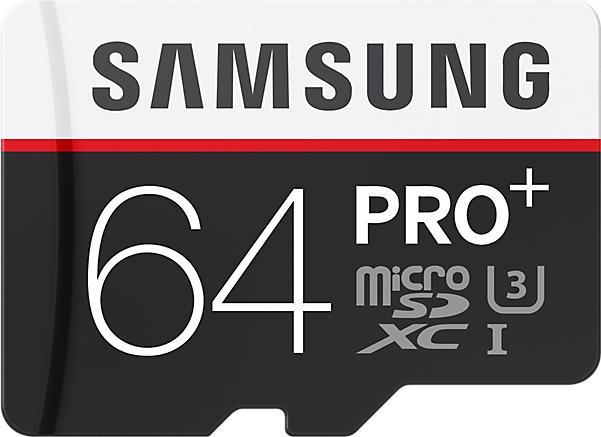 Actual product image Samsung Pro Plus microSDXC (64 GB, microSDXC, U3, UHS-I)
