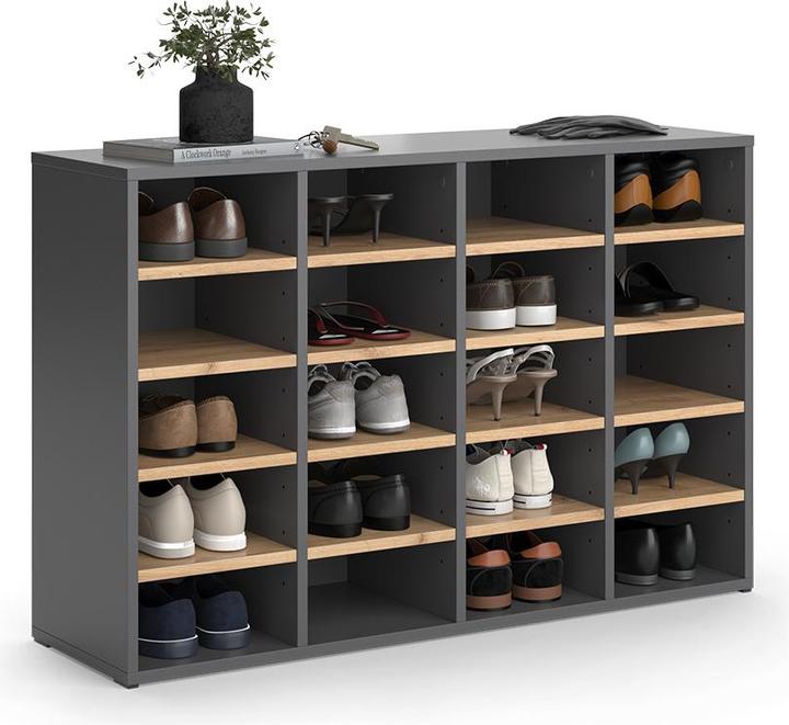 Produktbild Vicco Schuhschrank Lysander, Goldkraft Eiche/Anthrazit, 104 x 65.5 cm (104 x 32 x 122 cm)