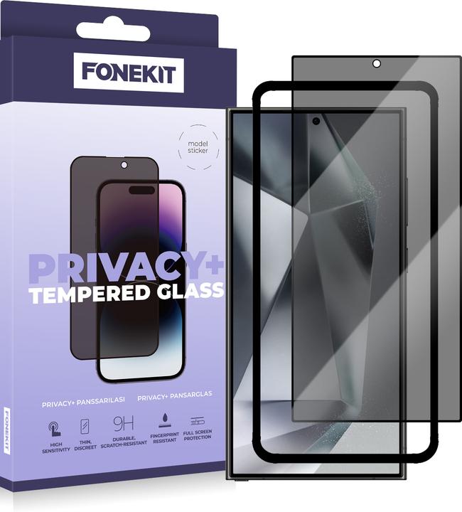 Produktbild FoneKit Privacy+ Full Cover Glass, Galaxy S24 FE, black (1 Stück, Samsung Galaxy S24 FE)